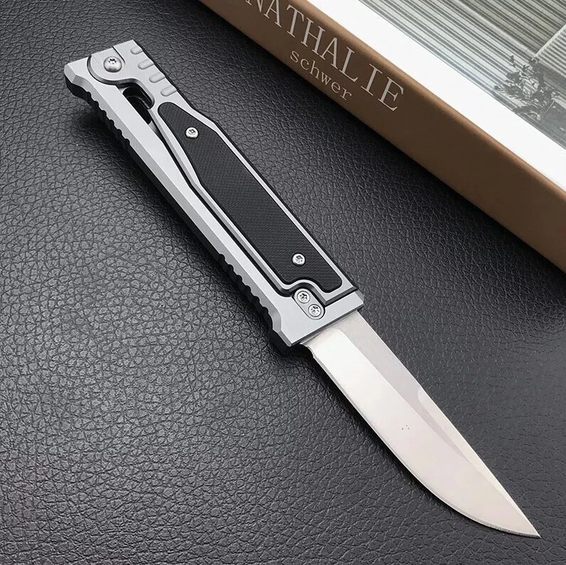 Cuchillo Plegable 3.15" Hoja D2 Bolsillo T6 Aluminio y G10 Mango Camping Táctico Foto 4 de 4