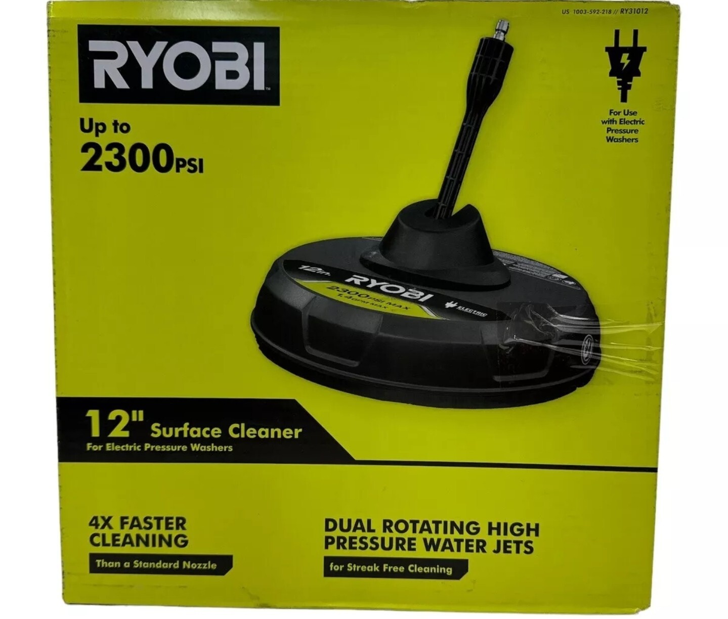 RYOBI 12 inch 2,300 PSI Electric Pressure Washers Surface Cleaner eBay