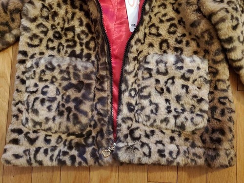 NEW Urban Republic Little Girl Faux-fur Plush Mink Leopard Print Coat (sz 4-6X) - Picture 5 of 9