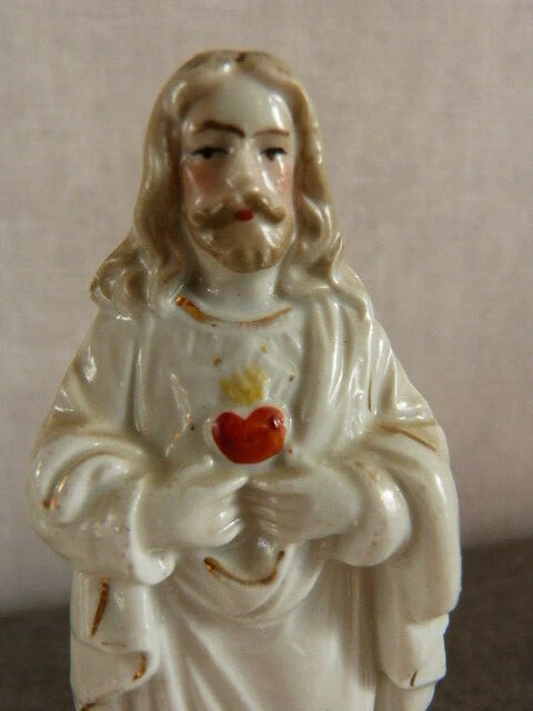 ancienne statuette religieuse , JESUS CHRIST , en céramique (ch4) - Photo 2/4