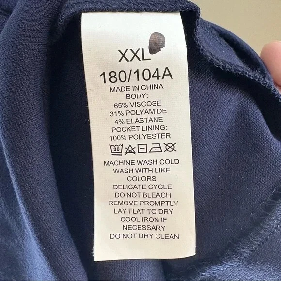 Abito Kate Spade blu navy manica a campana 3 4 aderente e svasato con zip taglia XXL tasche