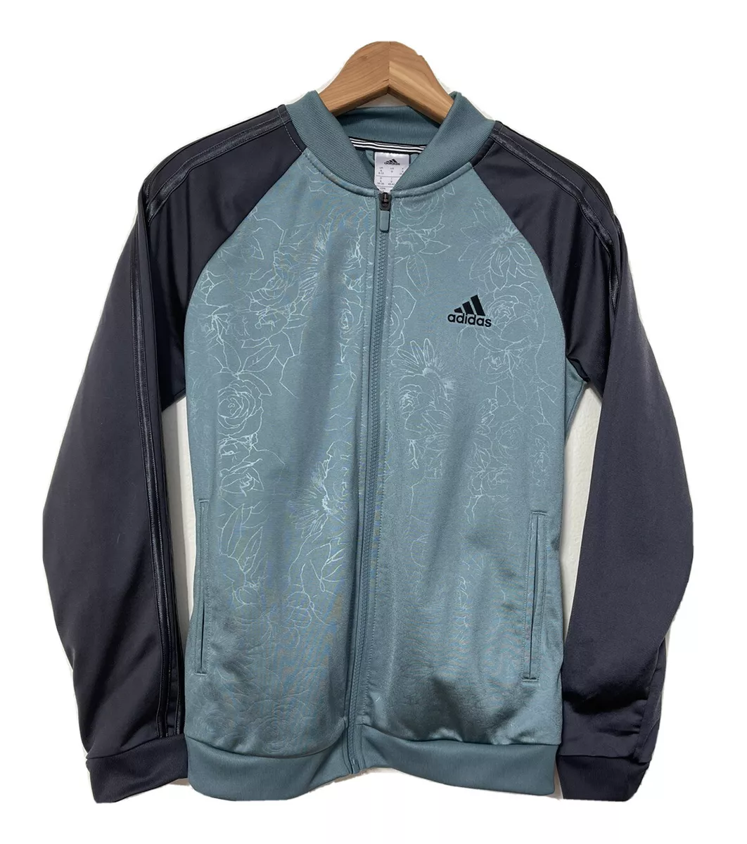 Adidas floral sales track jacket green