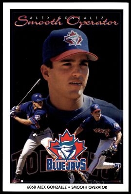 1996 MINI SAMPLE POSTER ALEX GONZALEZ SMOOTH OPERATOR TORONTO BLUE JAYS #6068 4''
