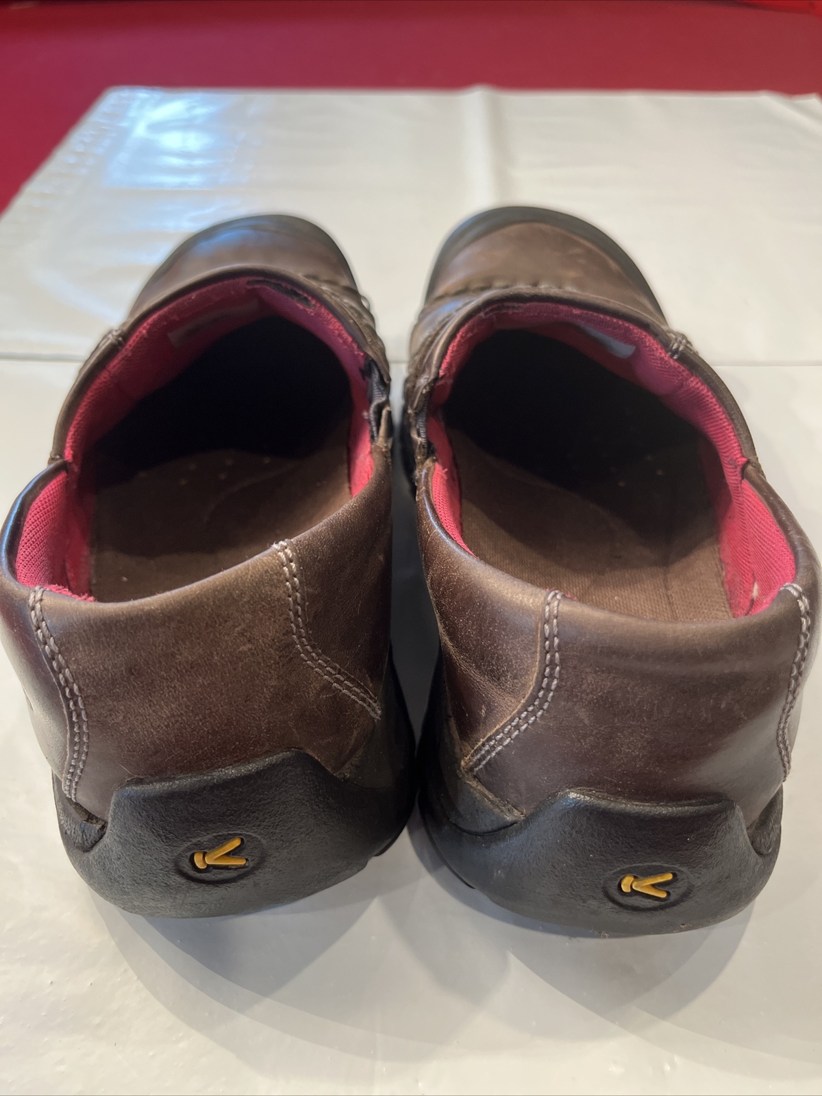 KEEN BROWN Kaci zoccoli slip on pelle scarpe da lavoro comode donna 9 USA antiscivolo 9