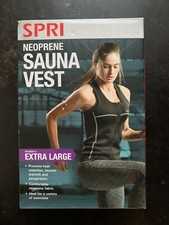 SPRI Women's Neoprene Sauna Vest Black Full Zip Design Size XL New