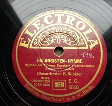 0012/ WINKLER-Falangisten-Hymne-Marsch der Legion-WWII Marsch-78rpm Schellack