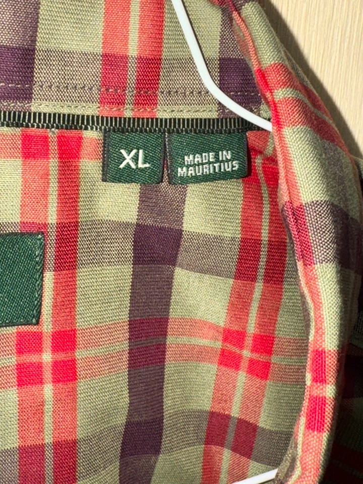 ORVIS OliveRedPlum Checked 100 Cotton Mens Casual Shirt Mint Cond