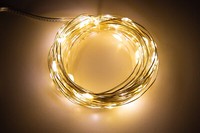 "Led Draht-Lichterkette Mcshine \"Micro\" 80 Leds Warmweiß, Batteriebetrieb"