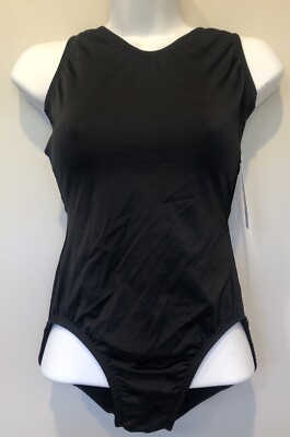 Alexandra Collection Dance Sleeveless Black Leotard Mesh Criss