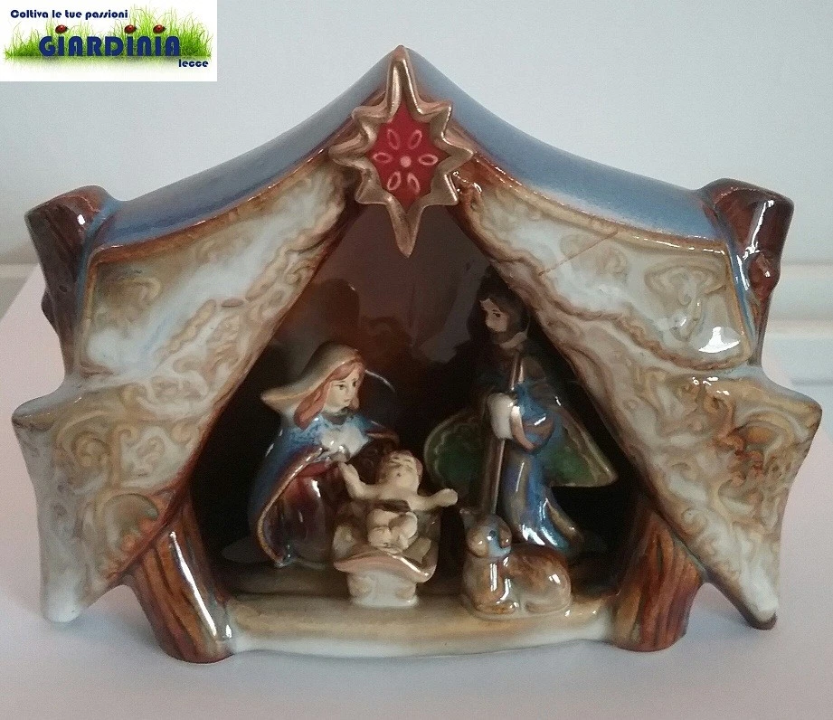 NATALE SET NATIVITA' CERAMICA cm 10 x 11cm - Immagine 2 di 3