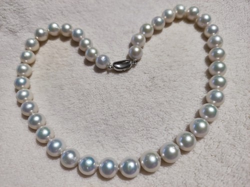 Collana Di Vere Perle 11mm Tipo Australiane Chiusura Argento 925 - Foto 2 di 4