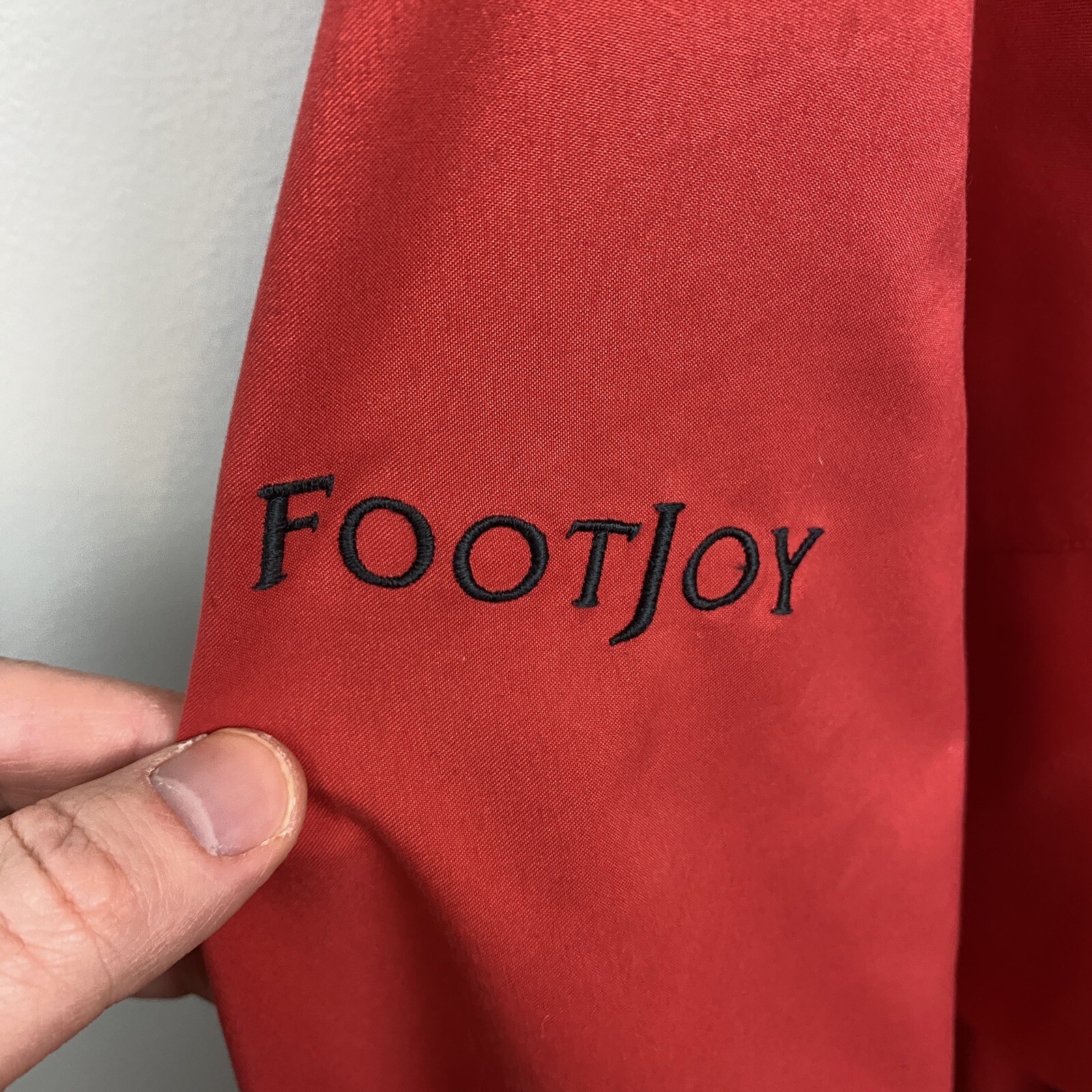 Footjoy windshirt mens xl red long sleeve pullover solid beech hollow V Neck