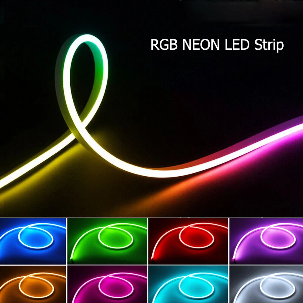 RGB Neon LED Strip 12V 2835 Waterproof Flexible Sign Soft Light Silicone  Tube