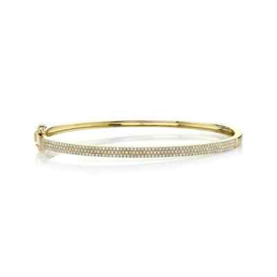 XS Diamant Armreif Armband 14K Gelbgold extra klein Rundschliff 0,52 ct natur
