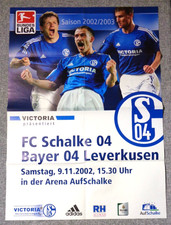 Stadion/Spiel Plakat FC Schalke 04 vs Bayer 04 Leverkusen = 09.11. 2002