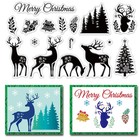 CHRISTMAS TREE & DEER Clear Stamps - For Card Making Scrapbooking Paper Craft