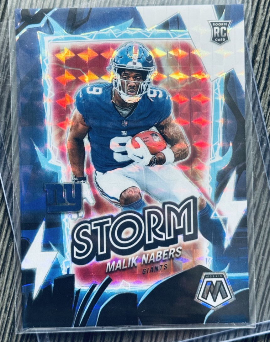 2024 Panini Mosaic - Storm Malik Nabers #12 White Mosaic Prizm /25 (RC) NMINT!
