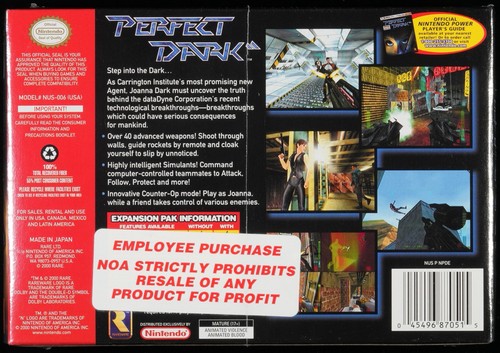 Perfect Dark Nintendo 64 N64 Sellado de Fábrica Nuevo WATA 9.2 A++ Recientemente Calificado Nuevo en Caja - Imagen 4 de 4