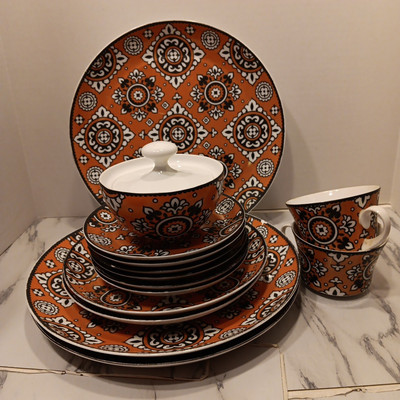 BLOCK BIDASOA CORDOVA SPAIN Lot Dinner Lunch Buter cofee Sugar Bowl Sauc 22piece
