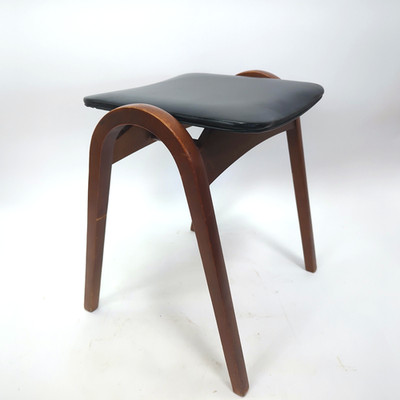 Vintage Mid Century Isama Kenmochi for Akita Mokko Stacking Bentwood Stool Japan