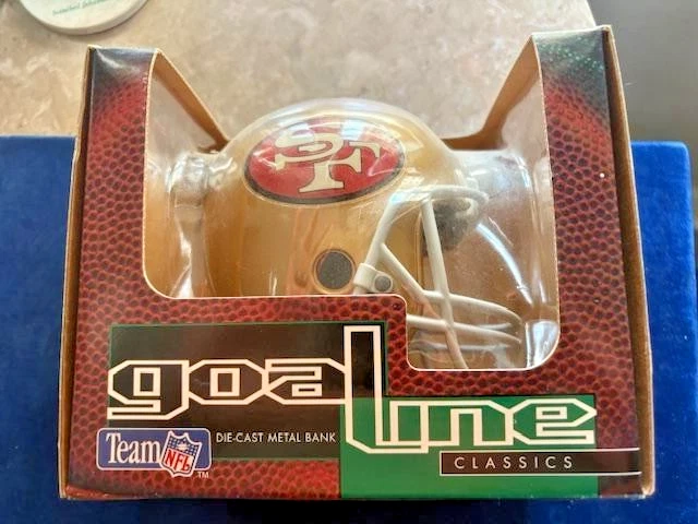 San Fran. Banco de monedas de casco fundido a presión de metal 49ers - '95 NFL Goal Line Classics Nuevo en caja Foto 3 de 4