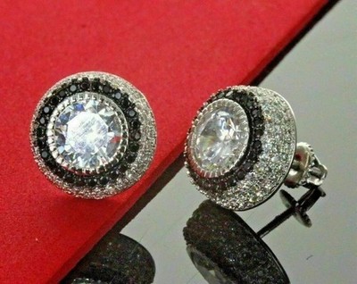 2.20Ct Round Cut Simulated Diamond Women's Stud Earring In 14K White Gold Plated