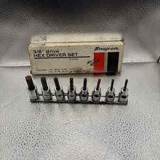 Snap On 208fay Sae 38 Drive Hex Bit Socket Driver Set 8 Pc 18 - 38 With Box Snap On 208fay Sae 38 Drive Hex Bit Socket Driver Set 8 Pc 18 - 38 With Box