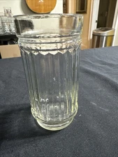 Vintage Clear Glass Ribbed 16 Oz Tumbler