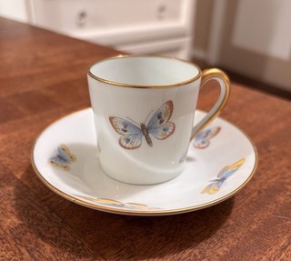 Vintage Limoges France Porcelain Teacup & Saucer Set Butterflies