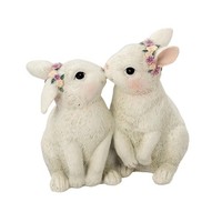 Deko HäSchen 10 Cm Hase Aus Kunststein Hasenfigur Dekofigur Osterdeko Osterhasen