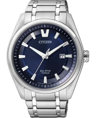 CITIZEN Men Analog Eco-Drive Casual Watch Classic Dress Blue Dial Waterproof Rou