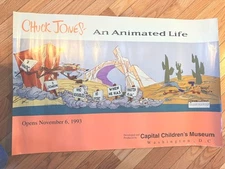 Rare VTG Chuck Jones Wile E Coyote Road Runner Poster Looney Tunes 1993