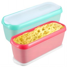 Ice Cream Containers Set Of 2 1.5 Quart Ice Cream Tub Reusable Homemade Ice Crea