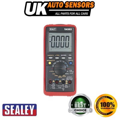 Sealey 15 Funktionen Digital KFZ Multimeter mit Balkendiagramm/PC Link TA203