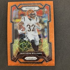 Trayveon Williams 2023 Panini Prizm Orange Lazer Prizm #59 Cincinnati Bengals