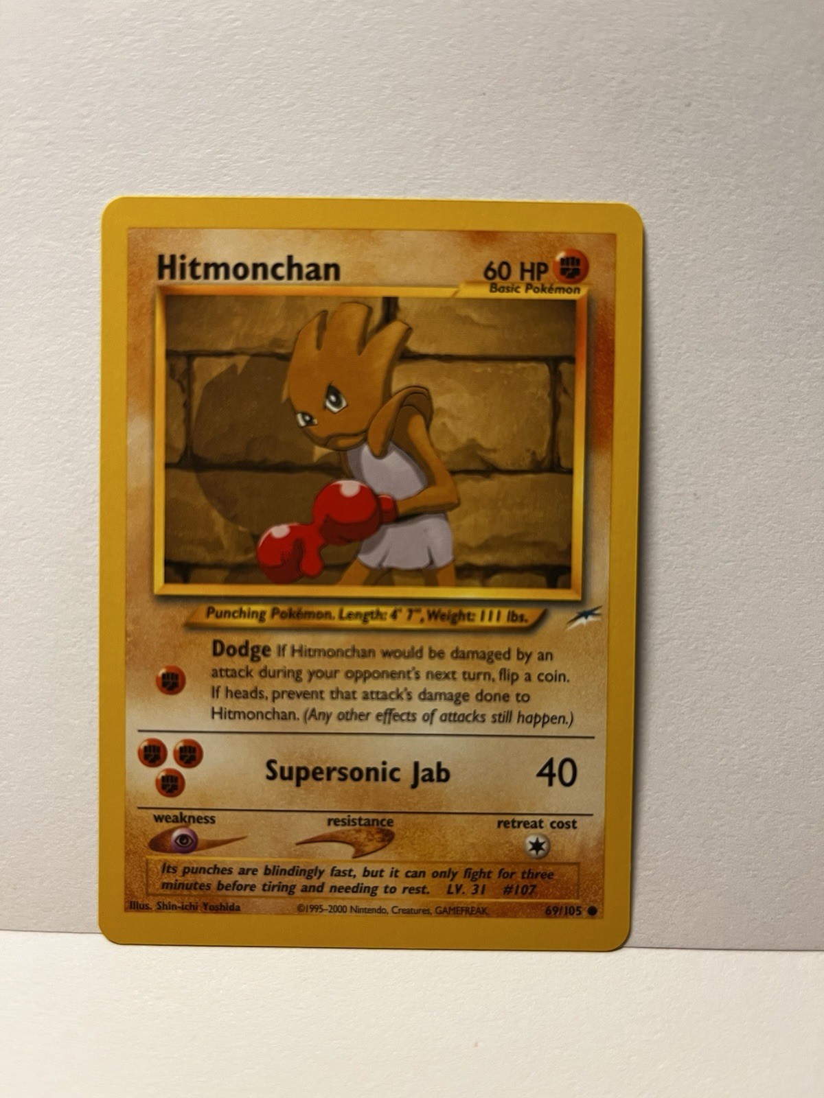 Pokémon TCG Hitmonchan Neo Destiny 69/105 Unlimited Common Card
