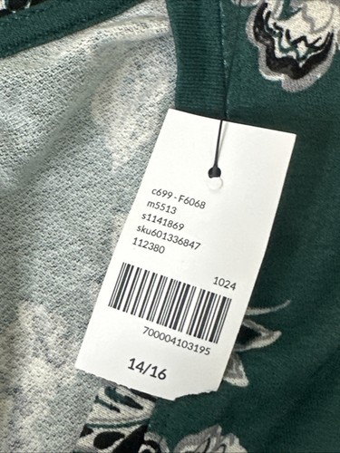 NWT Lane Bryant Women Plus Size 14/16 (0X) Green Floral V-neck Tunic Long Sleeve - Picture 5 of 8