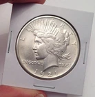 1921 High Relief Peace Silver Dollar - AU/BU Details (Old Cleaning) Nice Example