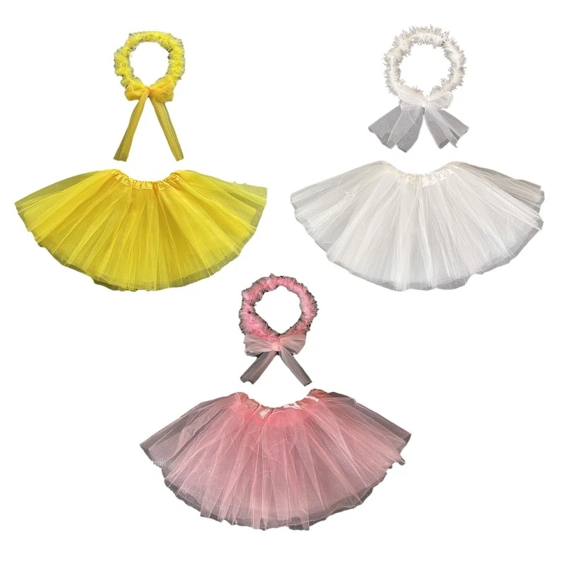 Baby Girl Clothes Tutu Skirt Headband Set Kids Princess Girls Skirt Ball Gown
