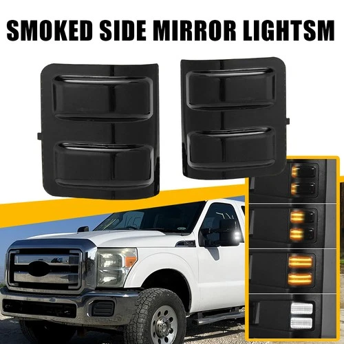 2PC Amber White LED Side Mirror Signal Light For Ford F250 F350 Super Duty 08-16