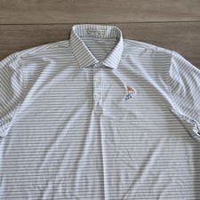 Holderness Bourne Polo Shirt Mens XL White Stripe Golf Performance Stretch