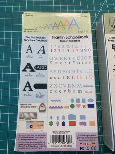 LOT Cricut Font Cartridges PLANTIN SCHOOLBOOK & GEORGE & BASIC SHAPES Home Deco - Picture 4 of 11