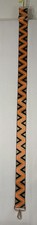 Boho Bag/Guitar Strap Orange Black Chevron 2" Wide Adjustable Gold Hardware