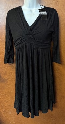 New Monroe & Main Maxi Dress Womens Black 3/4 Sleeve stretch size Medium