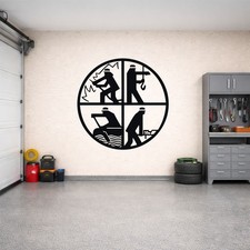 Adesivo murale vigili del fuoco salvataggio cancellazione montagne tiratori decorazione parete adesivo decor