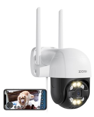 4MP Überwachungskamera WiFi PT 360° Ansicht, Kabellose Außenkamera Alarm