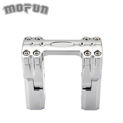 CNC 6061 4'' Adjustable Pullback Handlebar Riser Clamp For Harley Dyna Softail
