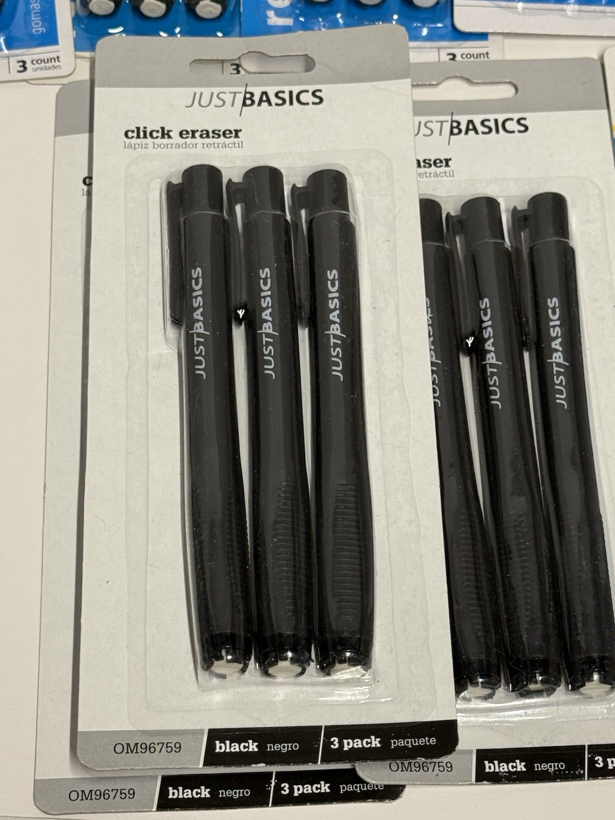 Retractable Eraser 3 Count Pack Lot Of 12