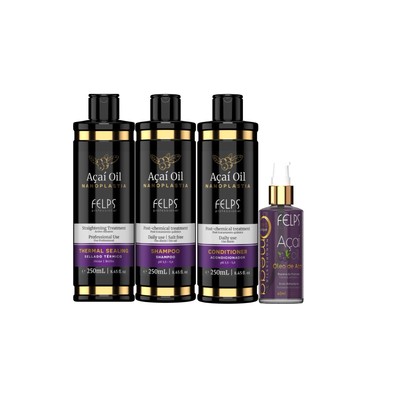 Kit Felps Omega Zero Acai Oil Nanoplastia Brazilian / 0% Formaldehyd 250ml