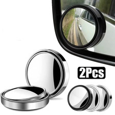 2Pcs Round Frame Convex Blind Spot Mirror Safety Driving Wide-angle 360 Degree..